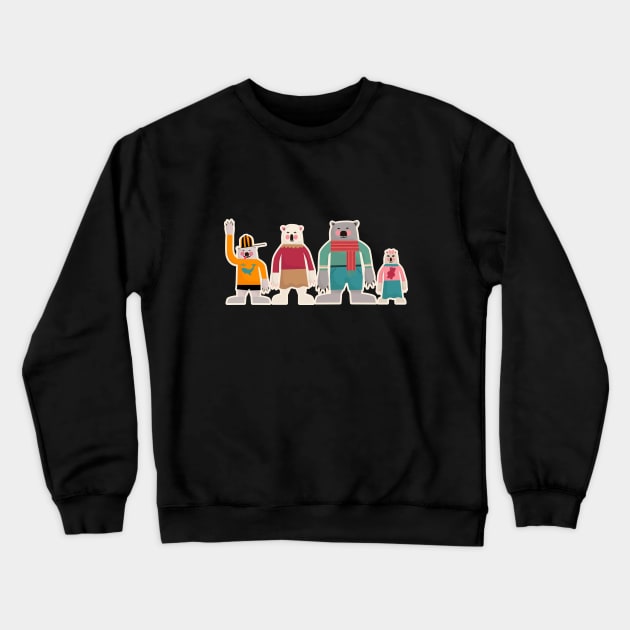 Merry Christmas Postcards - cute Christmas shirt -  Polar bear family Crewneck Sweatshirt by Boogosh